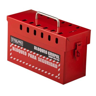 CAJA DE BLOQUEO GRUPAL ROJA STEELPRO