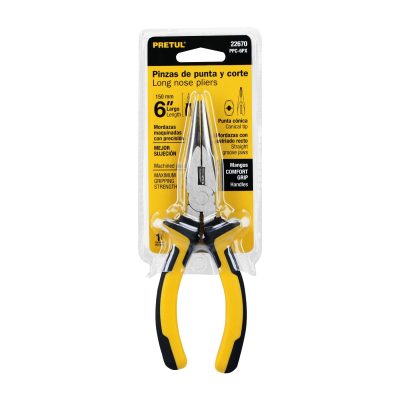 PINZA DE PUNTA Y CORTE 6" MANGO COMFORT GRIP PRETUL
