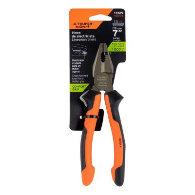 PINZA PARA ELECTRICISTA 7″ MANGO COMFORT GRIP TRUPER