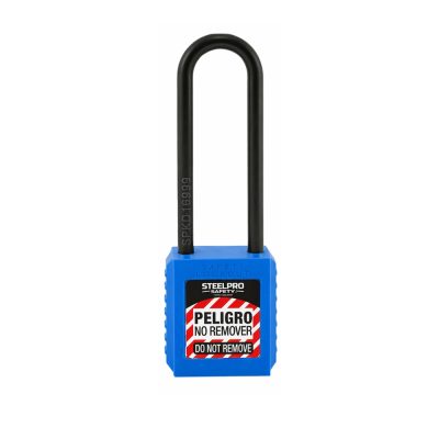 Candado Lock Out X10 Long Dieléctrico Azul Steelpro