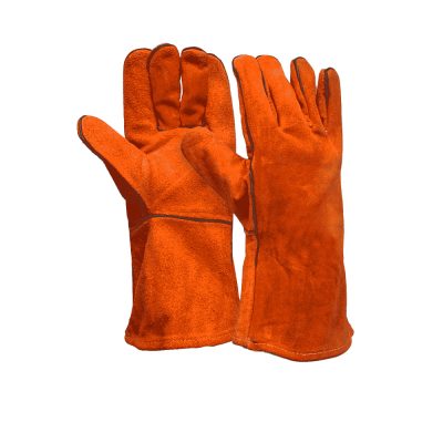 Guante de Cuero Soldador Naranjo Steelpro