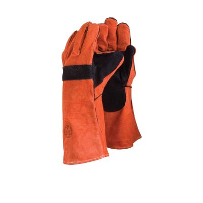 Guante de Cuero Soldador Naranjo / Negro Steelpro