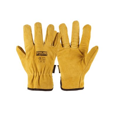 Guante de Cuero Carnaza Mostaza Steelpro
