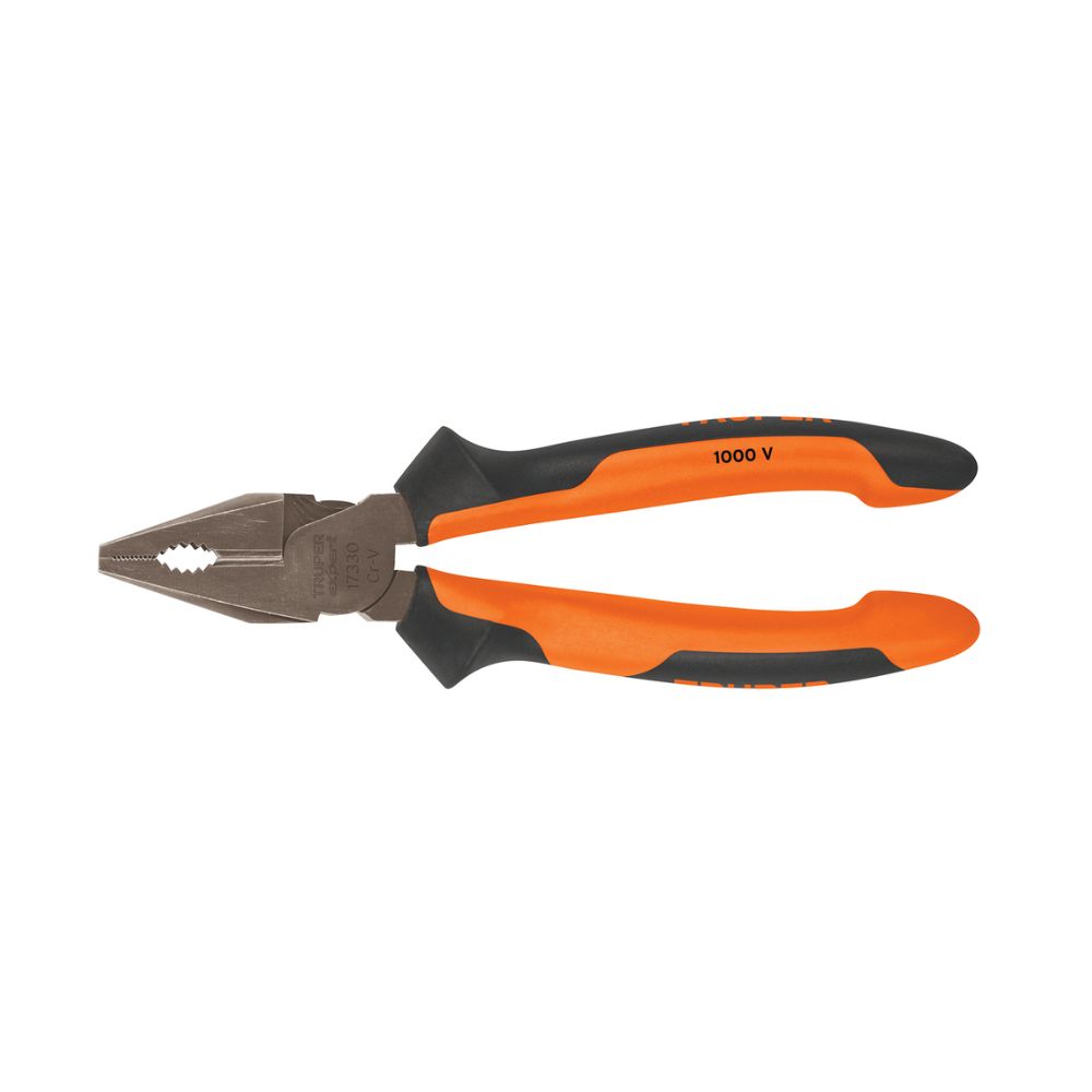 Pinza para electricista 8″ alta palanca,Comfort Grip, Truper Expert 17330